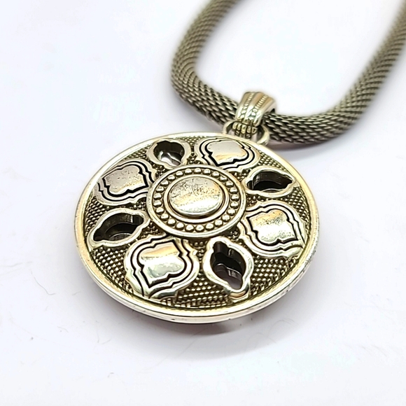 NWTS Brighton "ARAGON" Sapphire Swarovski Crystal Reversible Pend w Mesh Chain! - Picture 8 of 12